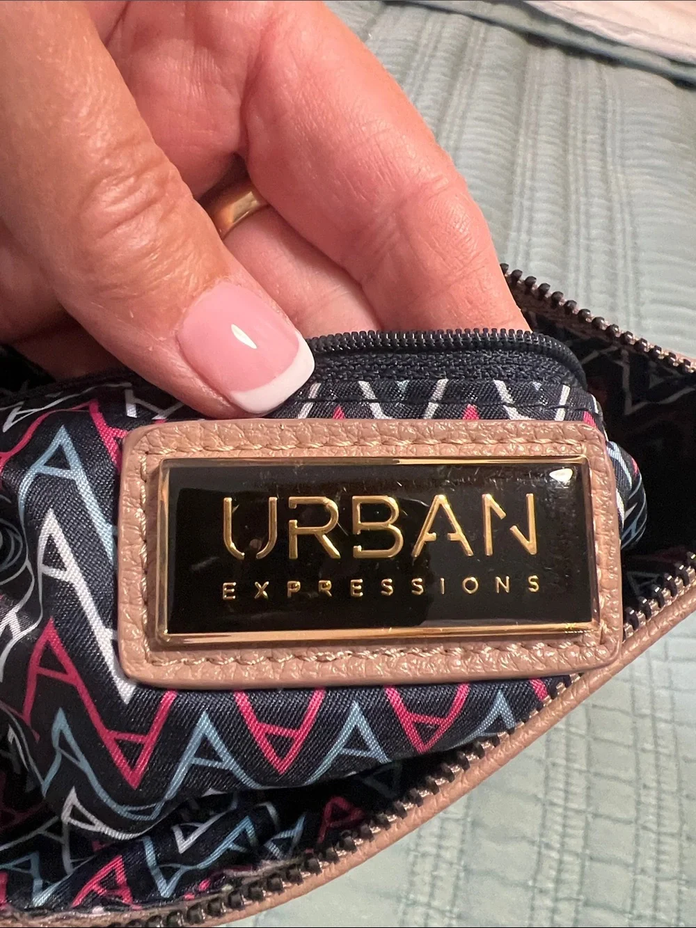 Studded Blush Pink Crossbody Bag with Chain Strap